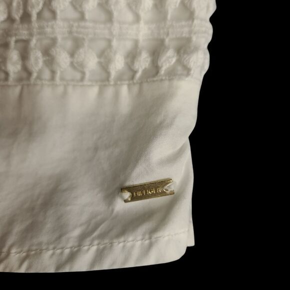 Tommy Hilfiger sz M 100% cotton tunic top with crocheted front - Picture 9 of 12